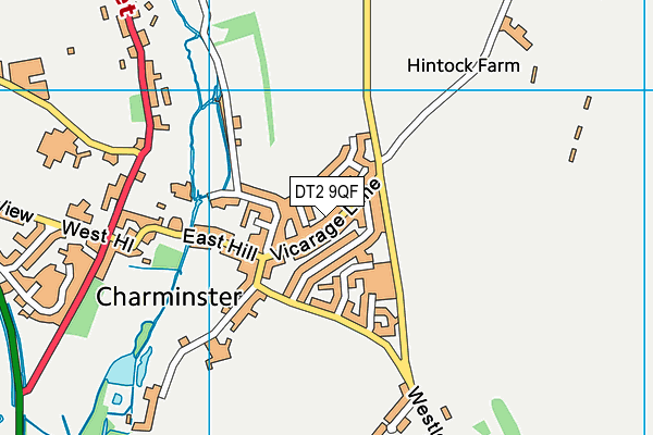 DT2 9QF map - OS VectorMap District (Ordnance Survey)