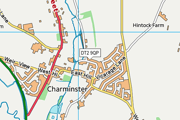 DT2 9QP map - OS VectorMap District (Ordnance Survey)