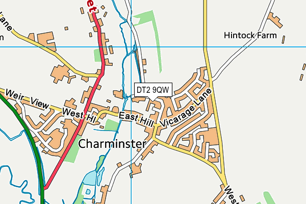 DT2 9QW map - OS VectorMap District (Ordnance Survey)