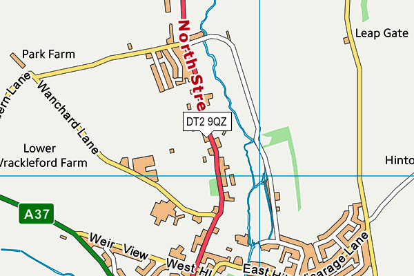 DT2 9QZ map - OS VectorMap District (Ordnance Survey)