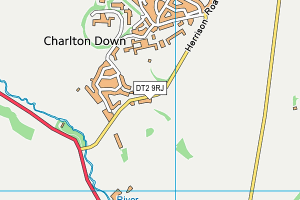 Charlton Down Cricket Club map (DT2 9RJ) - OS VectorMap District (Ordnance Survey)