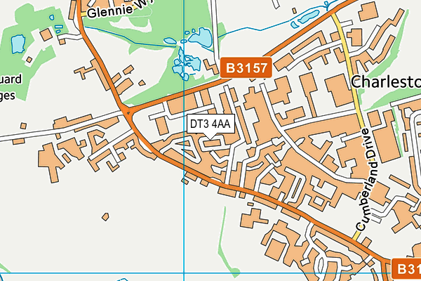 DT3 4AA map - OS VectorMap District (Ordnance Survey)