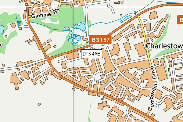 DT3 4AE map - OS VectorMap District (Ordnance Survey)