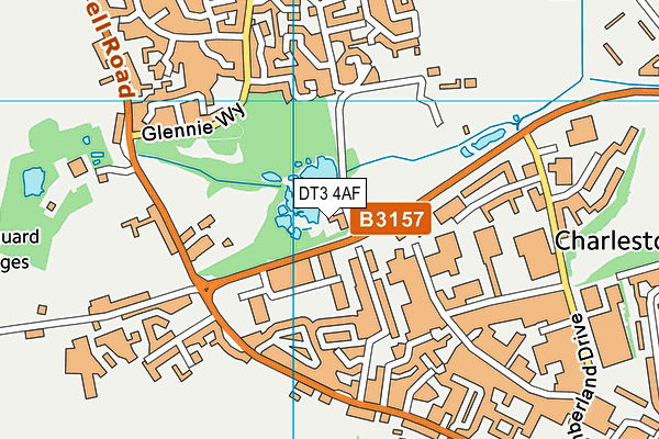 DT3 4AF map - OS VectorMap District (Ordnance Survey)