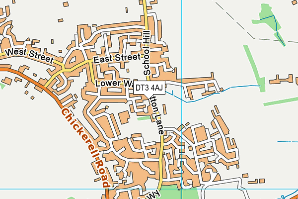DT3 4AJ map - OS VectorMap District (Ordnance Survey)