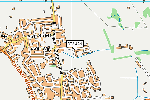 DT3 4AN map - OS VectorMap District (Ordnance Survey)