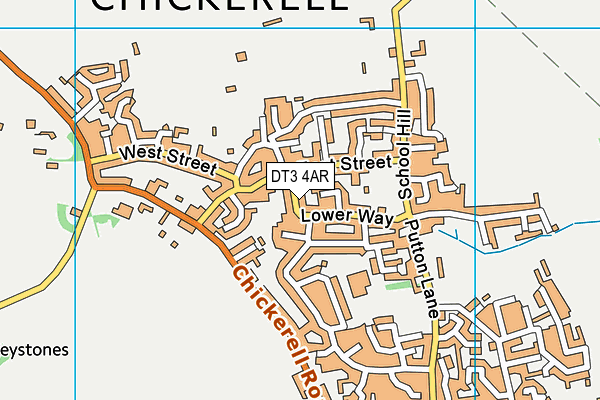 DT3 4AR map - OS VectorMap District (Ordnance Survey)