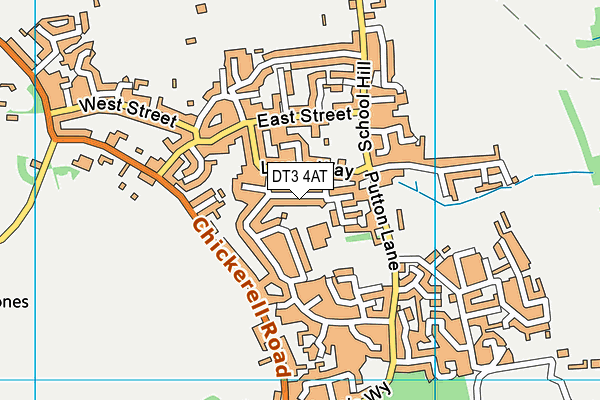 DT3 4AT map - OS VectorMap District (Ordnance Survey)