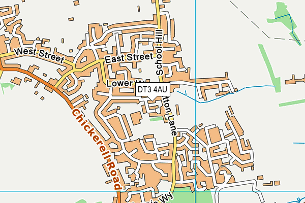 DT3 4AU map - OS VectorMap District (Ordnance Survey)
