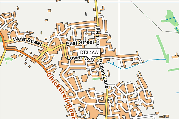 DT3 4AW map - OS VectorMap District (Ordnance Survey)