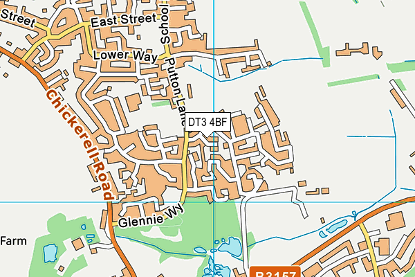 DT3 4BF map - OS VectorMap District (Ordnance Survey)
