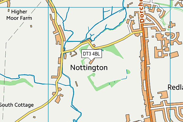 DT3 4BL map - OS VectorMap District (Ordnance Survey)