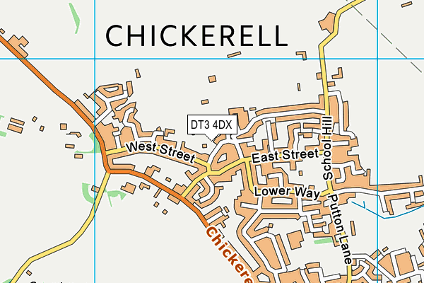 DT3 4DX map - OS VectorMap District (Ordnance Survey)