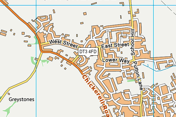 DT3 4FD map - OS VectorMap District (Ordnance Survey)