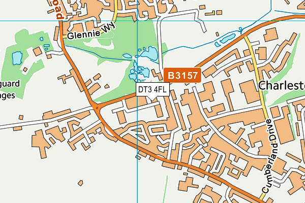 DT3 4FL map - OS VectorMap District (Ordnance Survey)
