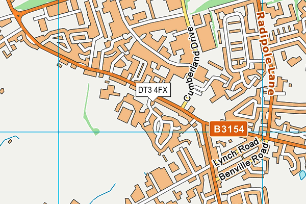 DT3 4FX map - OS VectorMap District (Ordnance Survey)