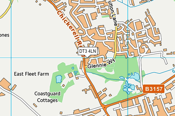 DT3 4LN map - OS VectorMap District (Ordnance Survey)