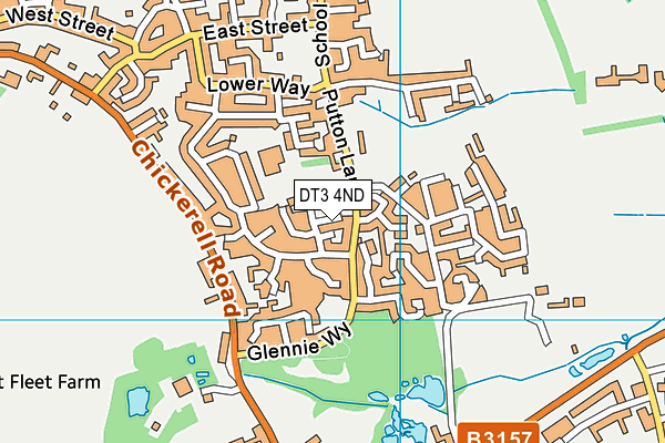 DT3 4ND map - OS VectorMap District (Ordnance Survey)