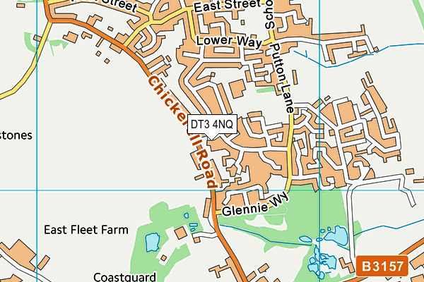 DT3 4NQ map - OS VectorMap District (Ordnance Survey)