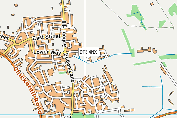 DT3 4NX map - OS VectorMap District (Ordnance Survey)
