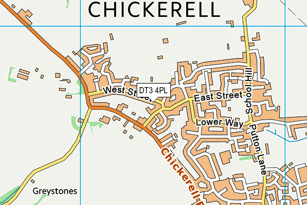 DT3 4PL map - OS VectorMap District (Ordnance Survey)