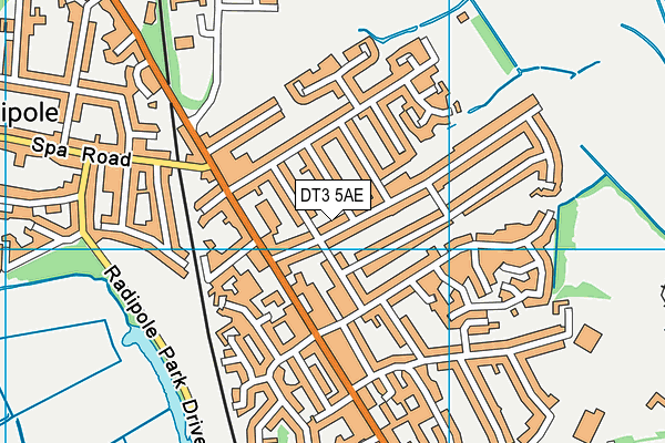 DT3 5AE map - OS VectorMap District (Ordnance Survey)