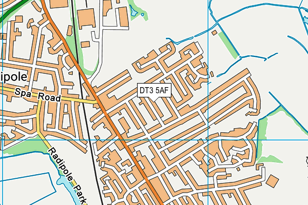 DT3 5AF map - OS VectorMap District (Ordnance Survey)