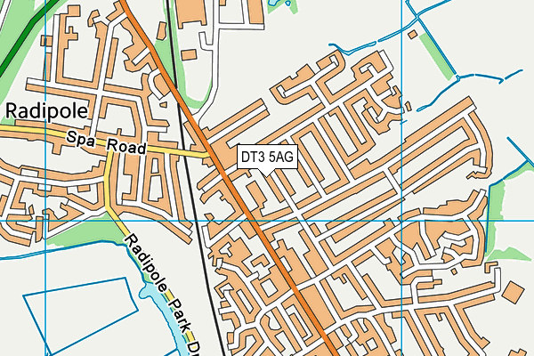 DT3 5AG map - OS VectorMap District (Ordnance Survey)