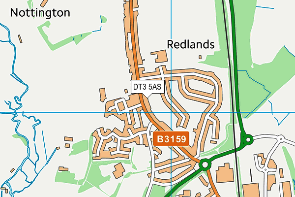 DT3 5AS map - OS VectorMap District (Ordnance Survey)