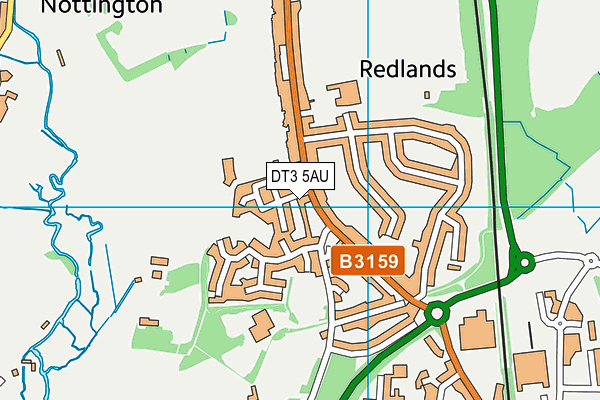 DT3 5AU map - OS VectorMap District (Ordnance Survey)