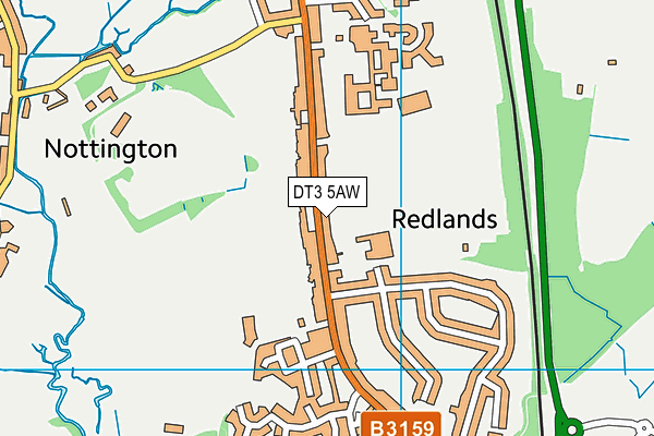 DT3 5AW map - OS VectorMap District (Ordnance Survey)