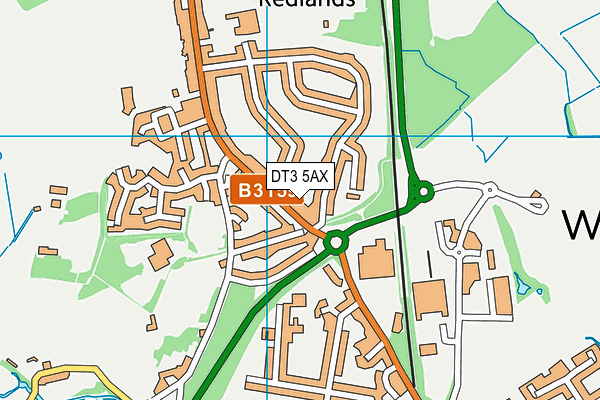 DT3 5AX map - OS VectorMap District (Ordnance Survey)