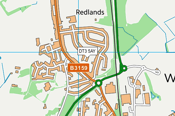 DT3 5AY map - OS VectorMap District (Ordnance Survey)