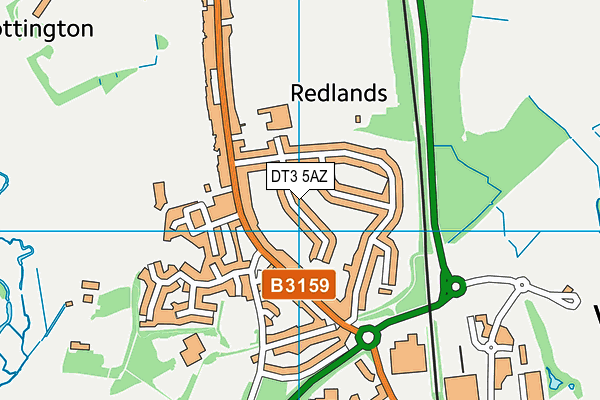 DT3 5AZ map - OS VectorMap District (Ordnance Survey)