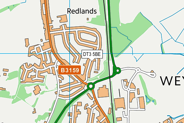 DT3 5BE map - OS VectorMap District (Ordnance Survey)