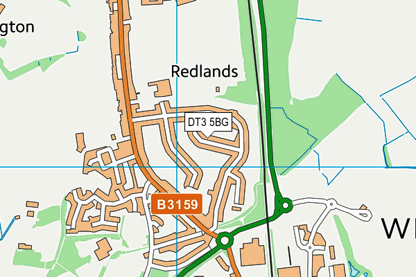 DT3 5BG map - OS VectorMap District (Ordnance Survey)