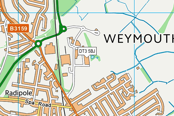 DT3 5BJ map - OS VectorMap District (Ordnance Survey)