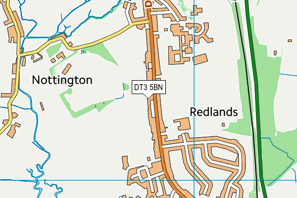 DT3 5BN map - OS VectorMap District (Ordnance Survey)