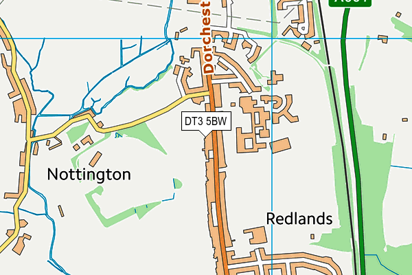 DT3 5BW map - OS VectorMap District (Ordnance Survey)