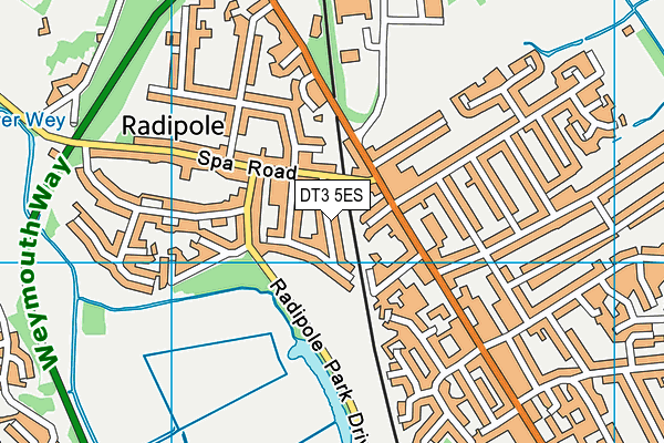 DT3 5ES map - OS VectorMap District (Ordnance Survey)