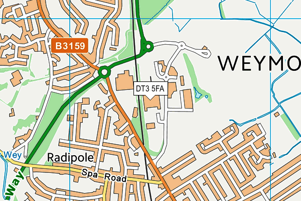 DT3 5FA map - OS VectorMap District (Ordnance Survey)