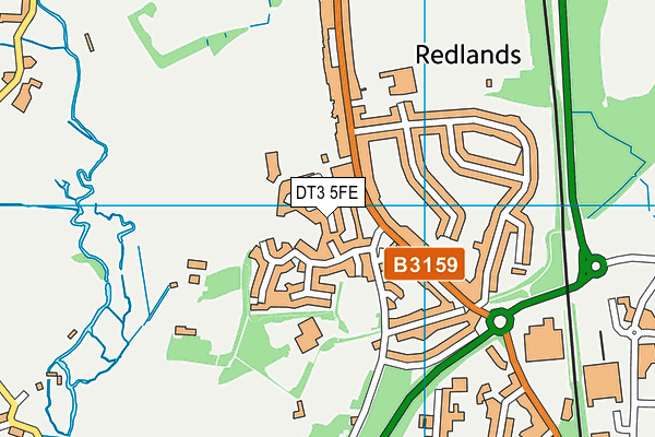 DT3 5FE map - OS VectorMap District (Ordnance Survey)