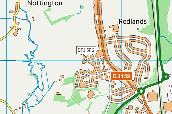 DT3 5FG map - OS VectorMap District (Ordnance Survey)