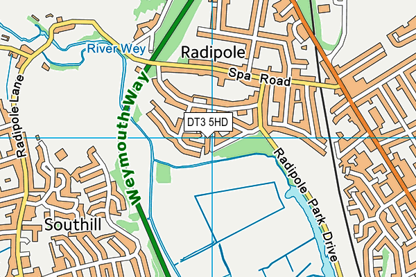 DT3 5HD map - OS VectorMap District (Ordnance Survey)