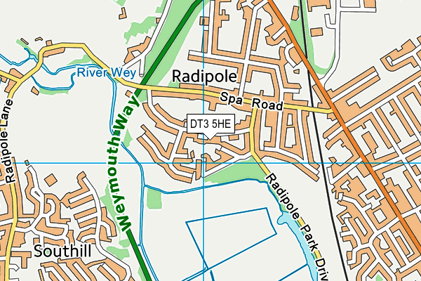 DT3 5HE map - OS VectorMap District (Ordnance Survey)