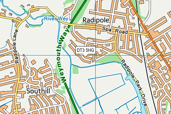 DT3 5HG map - OS VectorMap District (Ordnance Survey)