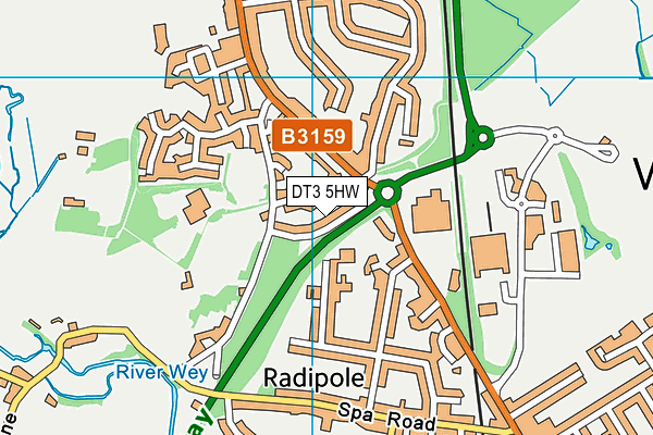 DT3 5HW map - OS VectorMap District (Ordnance Survey)