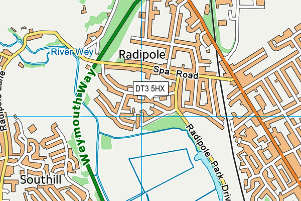 DT3 5HX map - OS VectorMap District (Ordnance Survey)