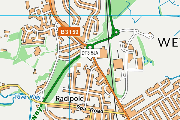 DT3 5JA map - OS VectorMap District (Ordnance Survey)