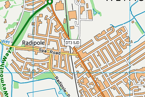 DT3 5JD map - OS VectorMap District (Ordnance Survey)